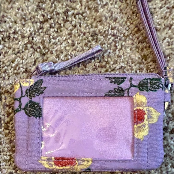 Vera Bradley Purple Zipper Pouch with lanyard - Picture 2 of 8
